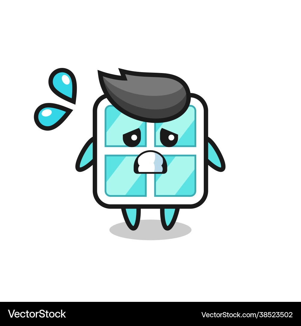 Window mascot character with afraid gesture Window mascot character with afraid gesture Vector Image
