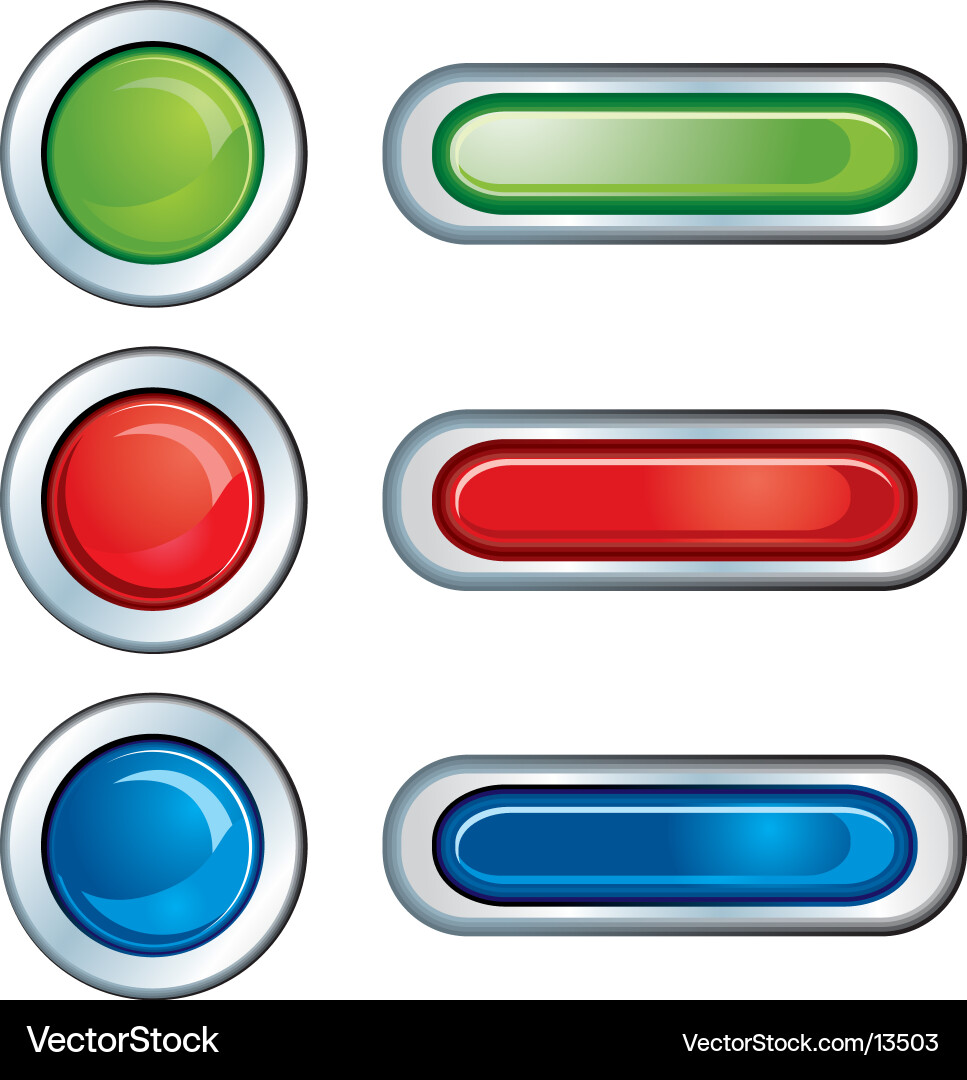 Colorful Button Icons Vector Image