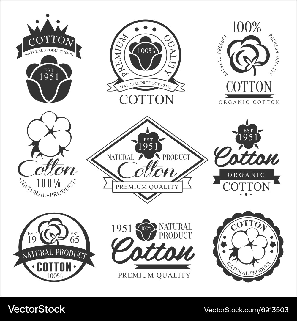 Cotton Badge Collection - Organic vector image