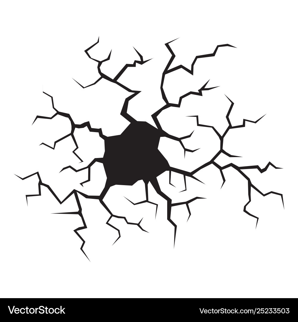 Dark hole in a wall or ground ruined Dark hole in a wall or ground ruined vector image