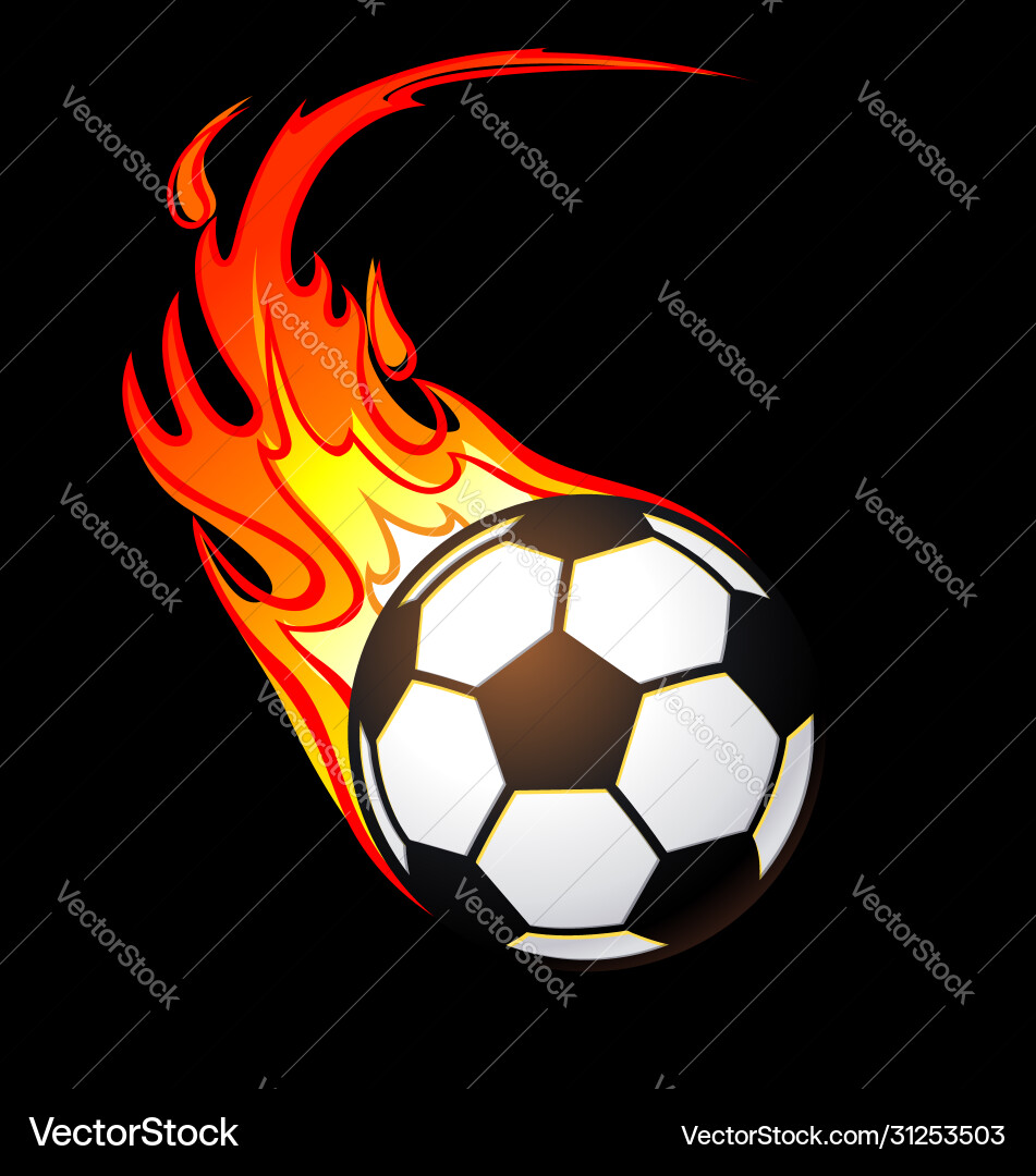 Flaming Football Vector Image