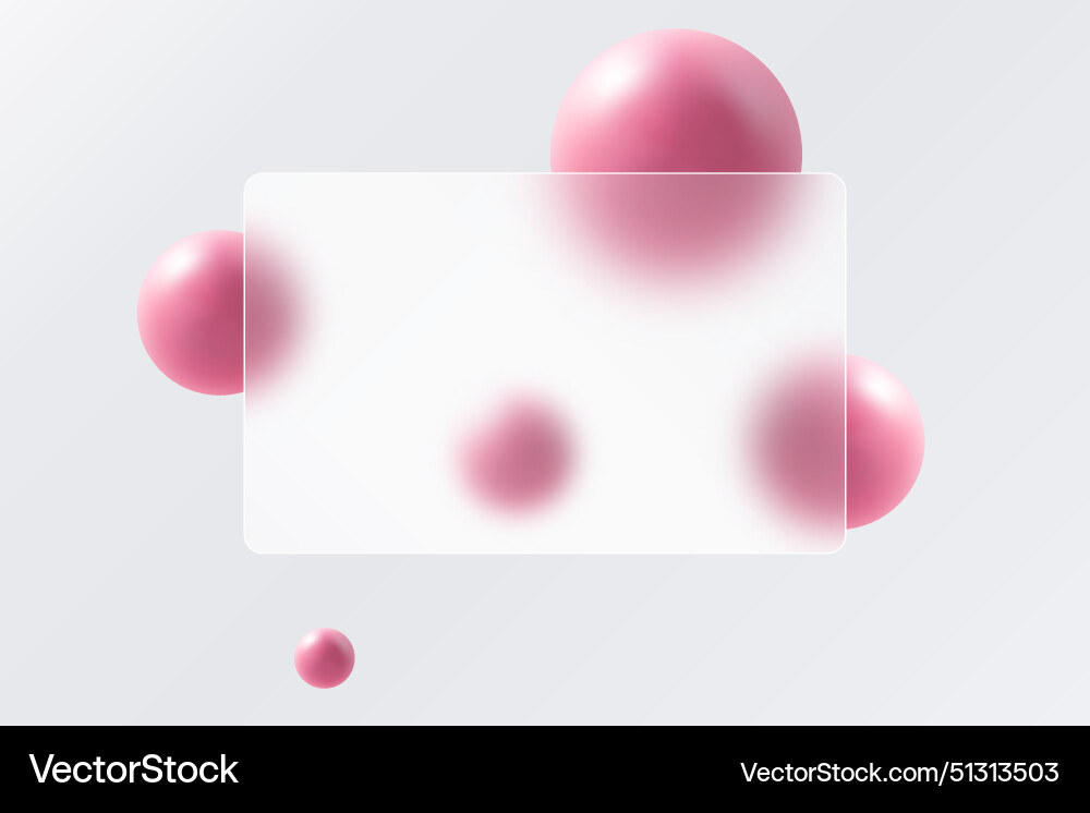 Glass morphism landing page with frame Glass morphism landing page with frame vector image