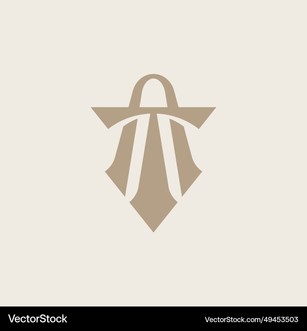 Initial based clean and minimal letter ta Initial based clean and minimal letter ta vector image