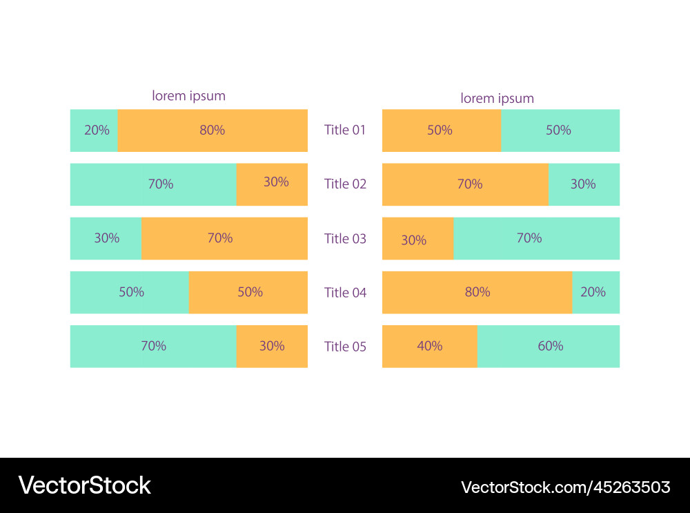 Mirror rectangular infographic chart design Mirror rectangular infographic chart design Vector Image