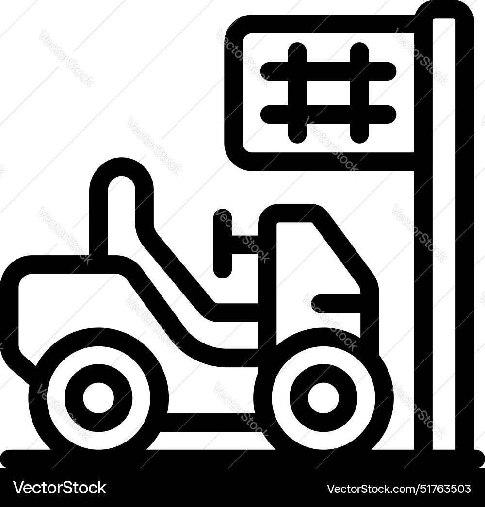 Off road vehicle parking under checkpoint sign Vector Image