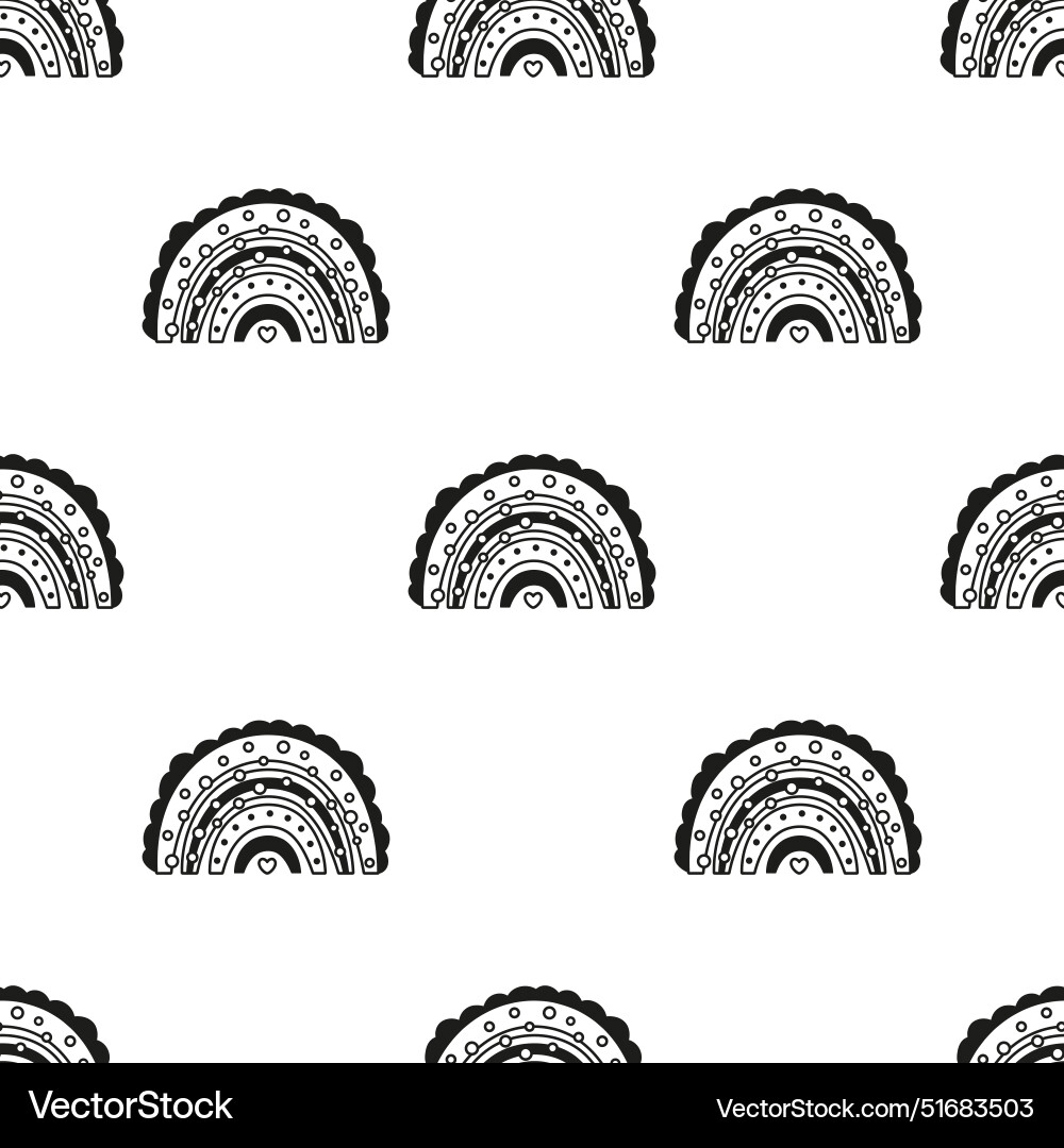 Outline seamless pattern with rainbow Outline seamless pattern with rainbow Vector Image