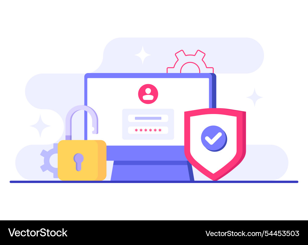 Password secure access data protection cyber Password secure access data protection cyber vector image