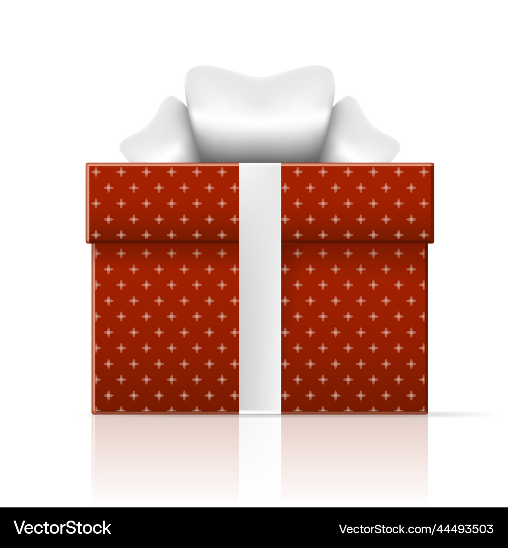 Realistic red gift box with simple pattern Realistic red gift box with simple pattern vector image
