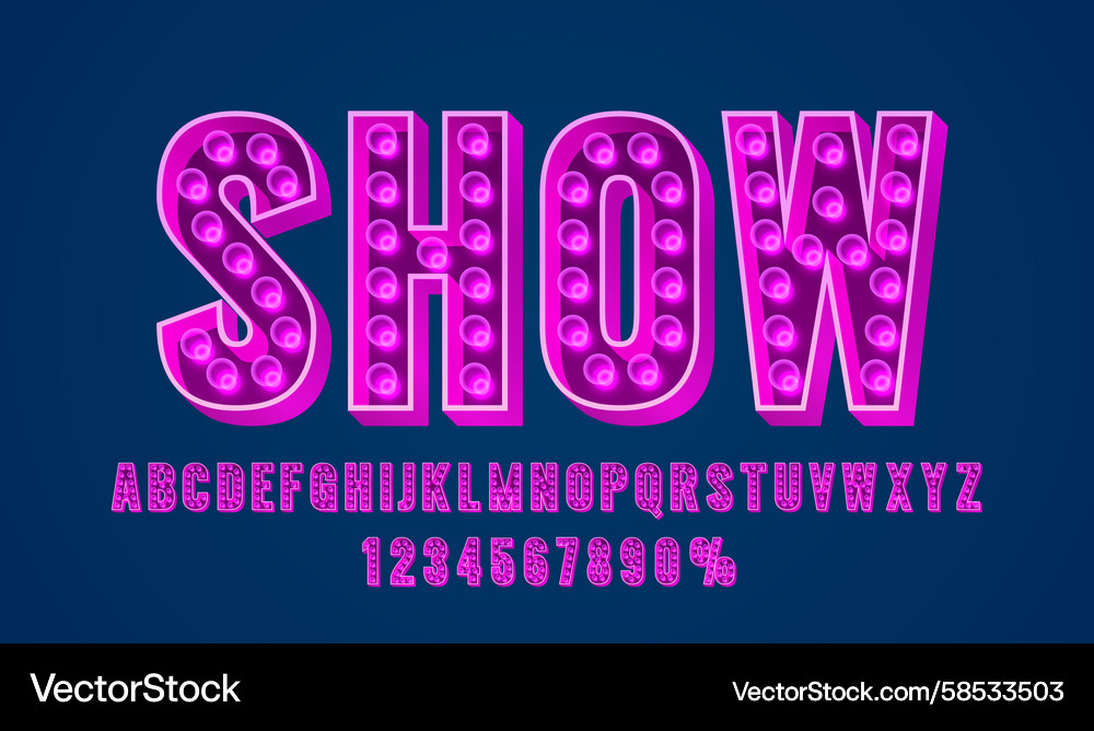 Retro Show Font Collection Vector Image