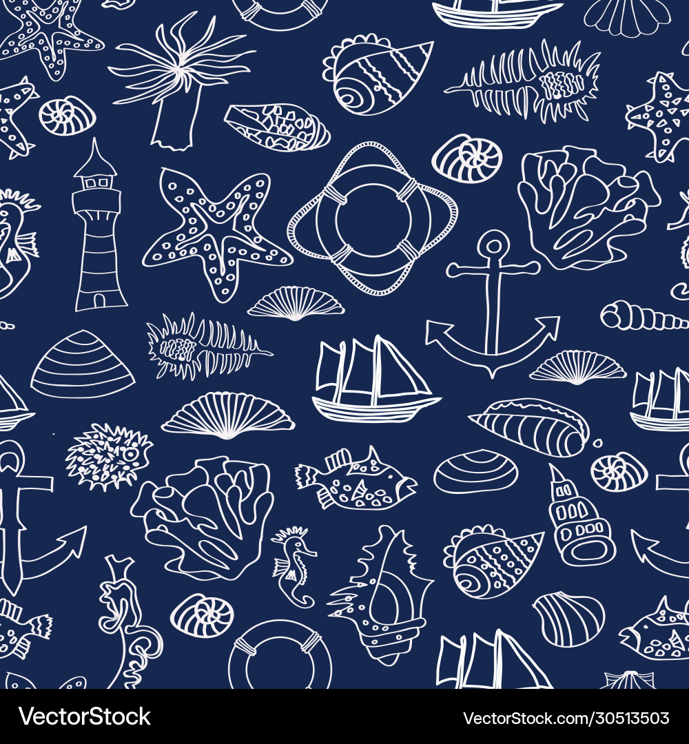 Seamless pattern with ocean Seamless pattern with ocean vector image
