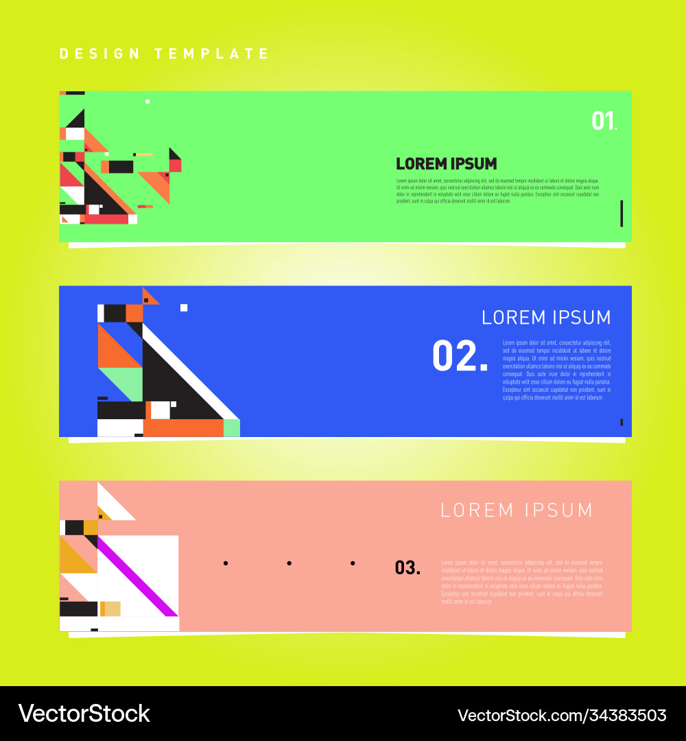 Set abstract banner web design template retro Vector Image