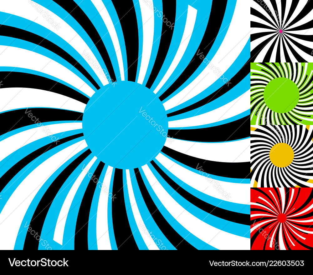 Set of 4 radial lines background concentric Set of 4 radial lines background concentric vector image
