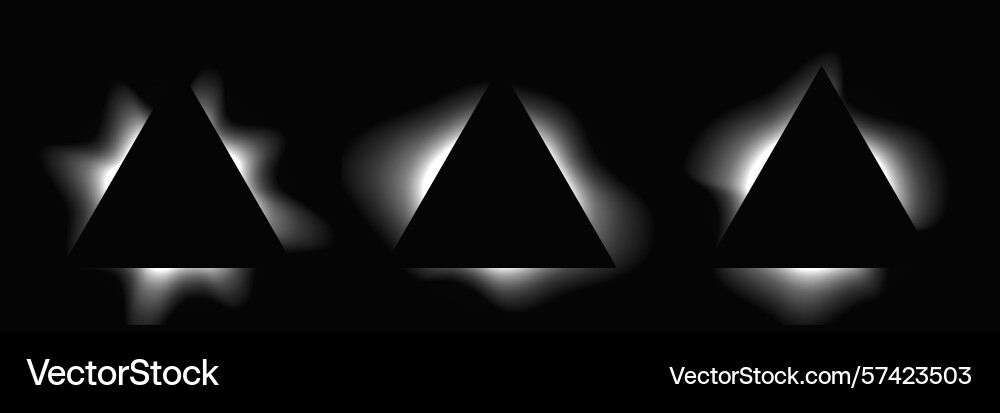 Set of triangle illuminate light frames Set of triangle illuminate light frames vector image