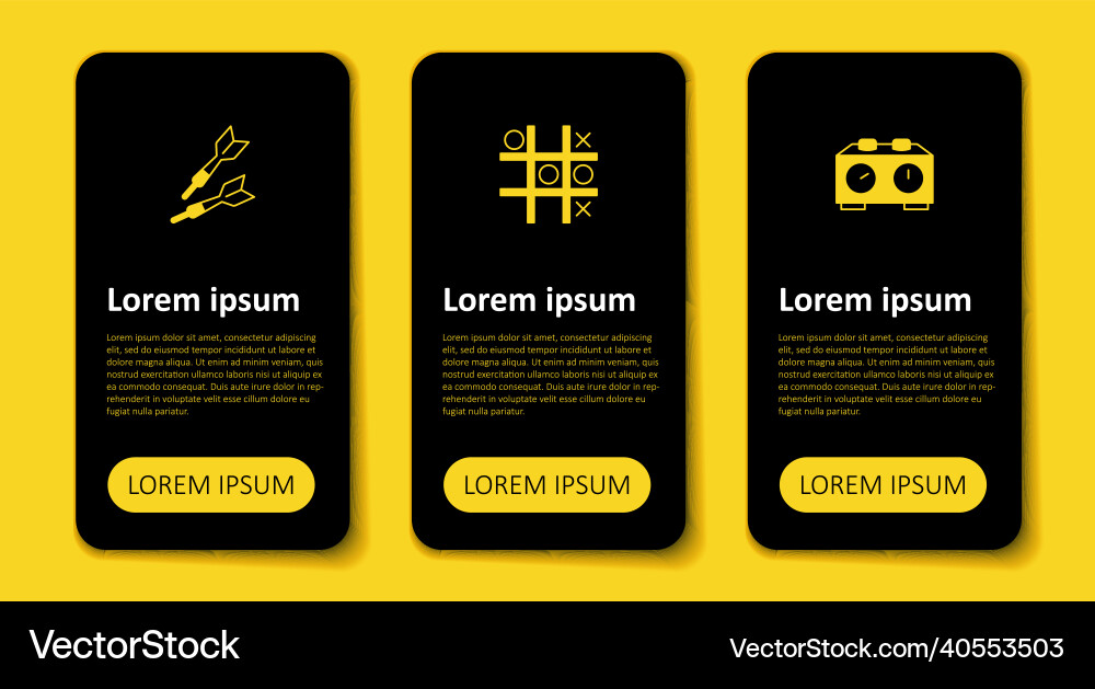 Set time chess clock tic tac toe game and dart Set time chess clock tic tac toe game and dart vector image