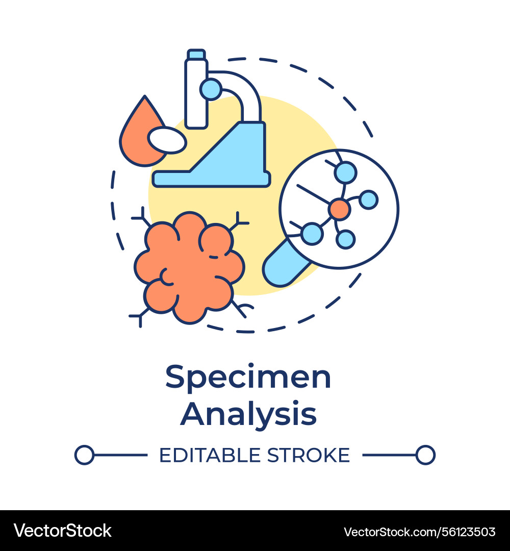 Specimen analysis multi color concept icon Specimen analysis multi color concept icon vector image