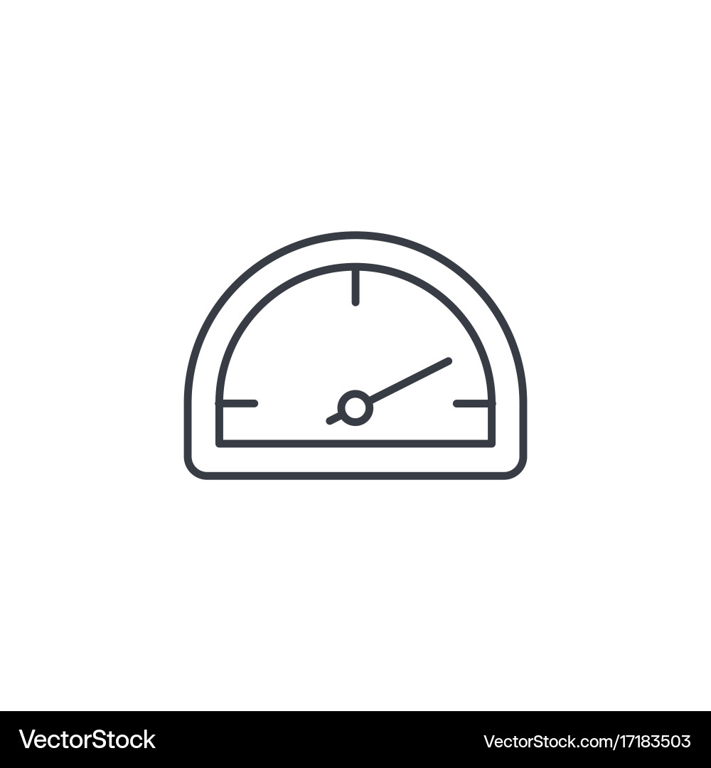 Speedometer dashboard thin line icon linear vector image