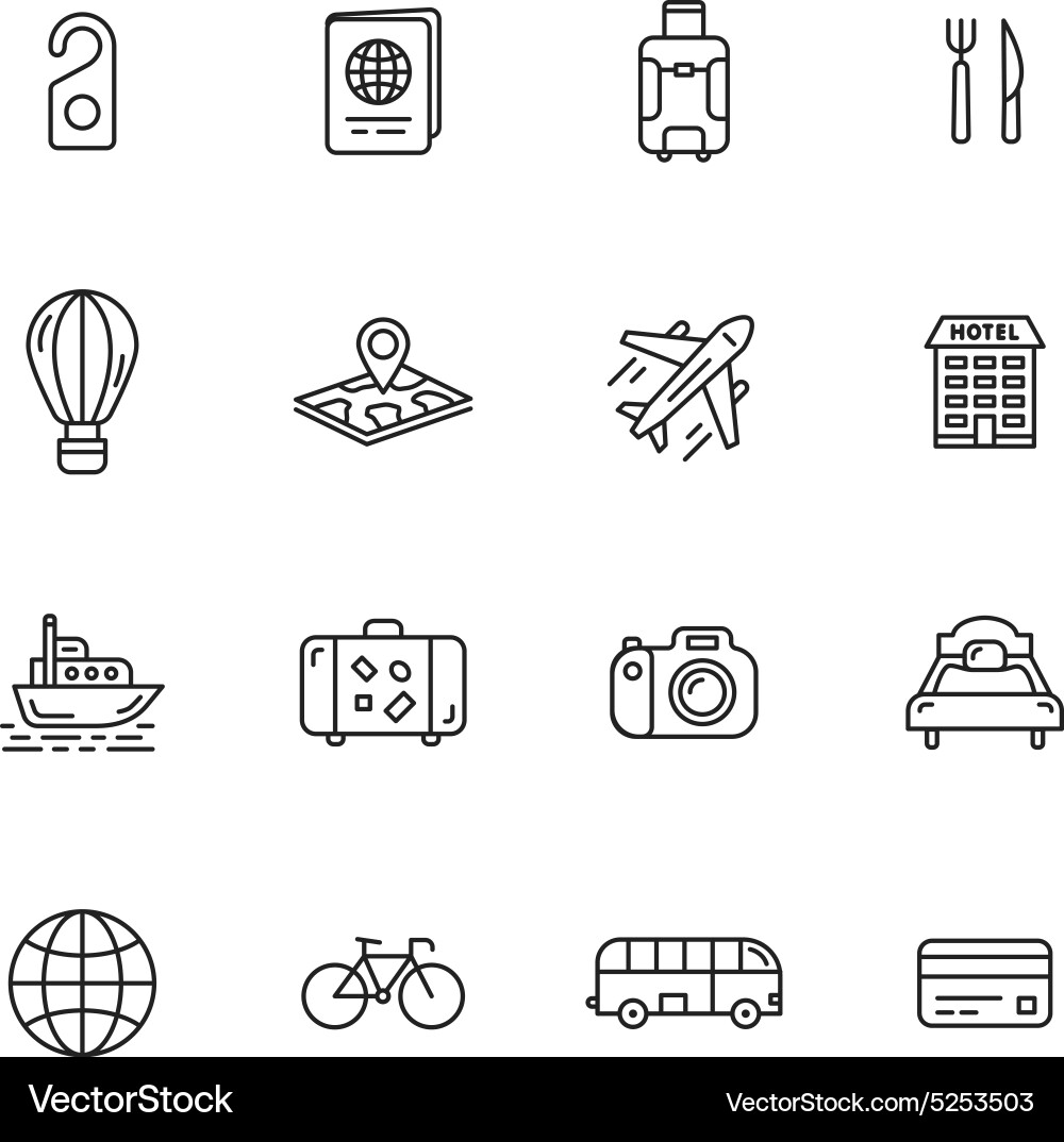 Travel Icon Set Vector Image