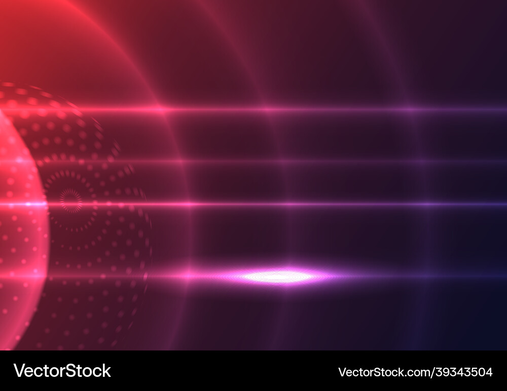 Abstract red background with glowing circles and l Vector Image