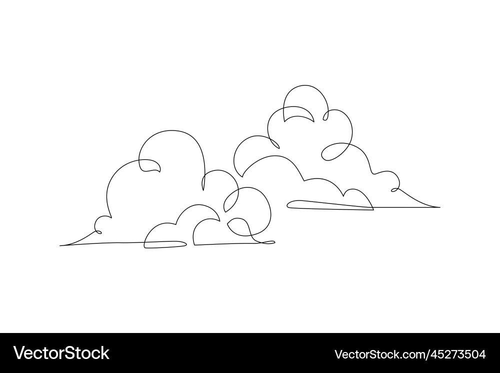 Abstract sun and clouds continuous line art Abstract sun and clouds continuous line art vector image
