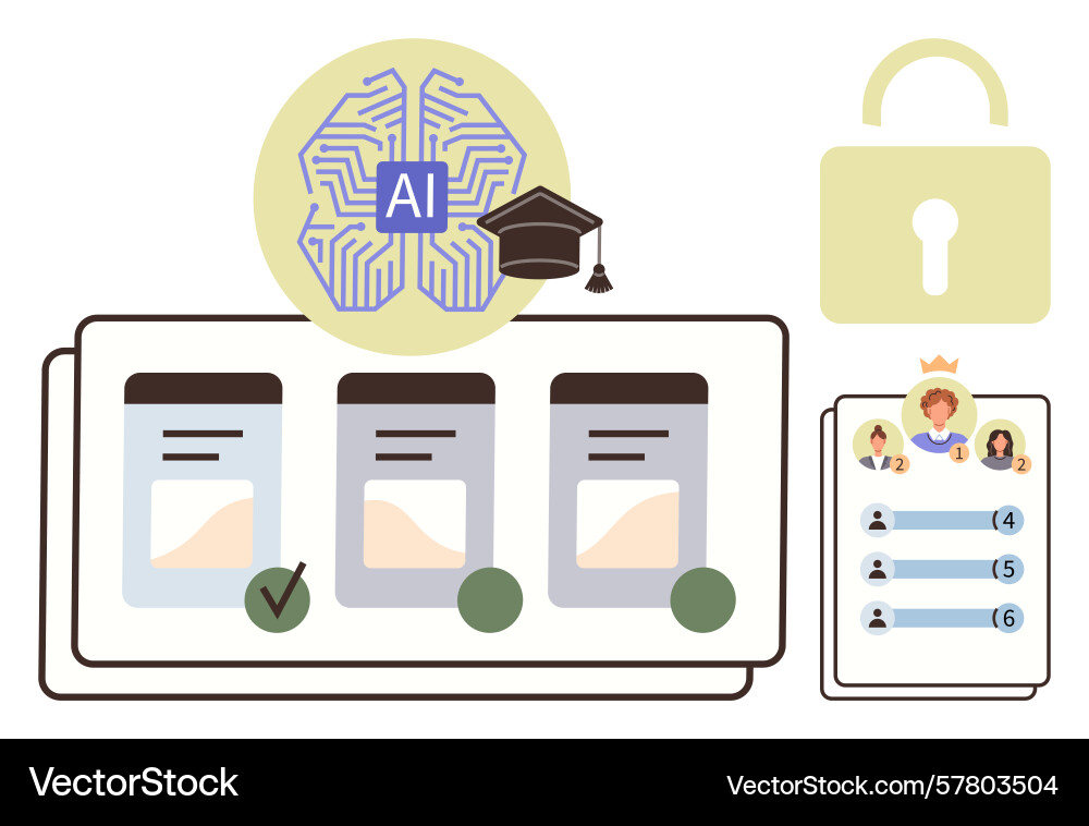Ai-powered tools selecting profiles with privacy Ai-powered tools selecting profiles with privacy Vector Image