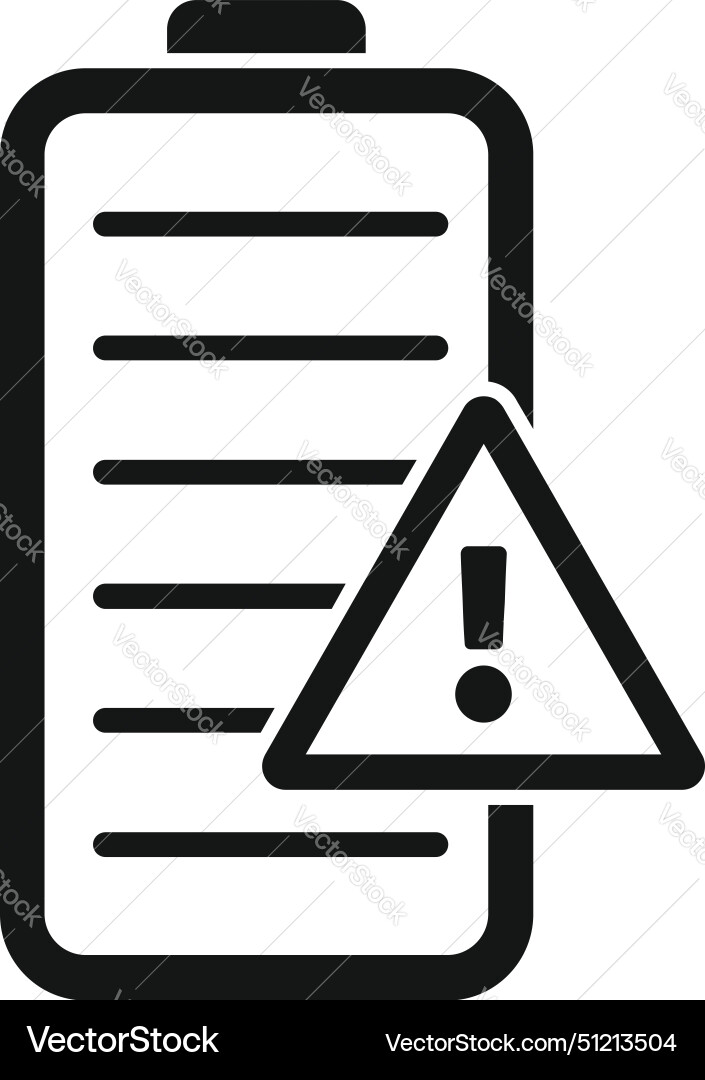 Attention empty battery icon simple Vector Image