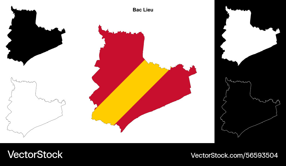 Bac lieu outline map Vector Image