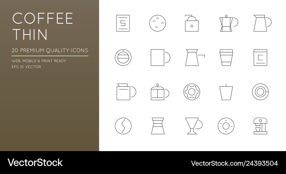 Coffee Shop Line Icons - Simple Cafe Collection vector image