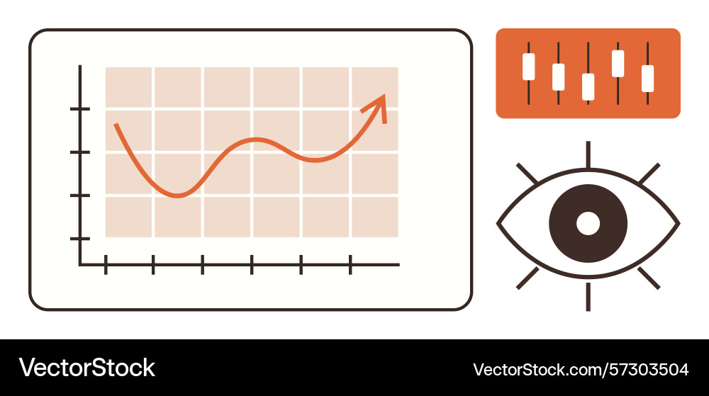 Data analytics visualization with line chart Vector Image