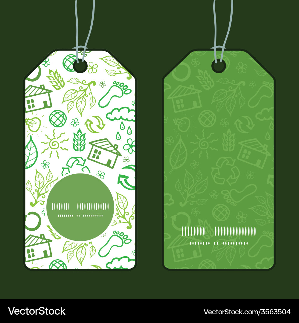 Ecology Tags & Labels Pattern Vector Image