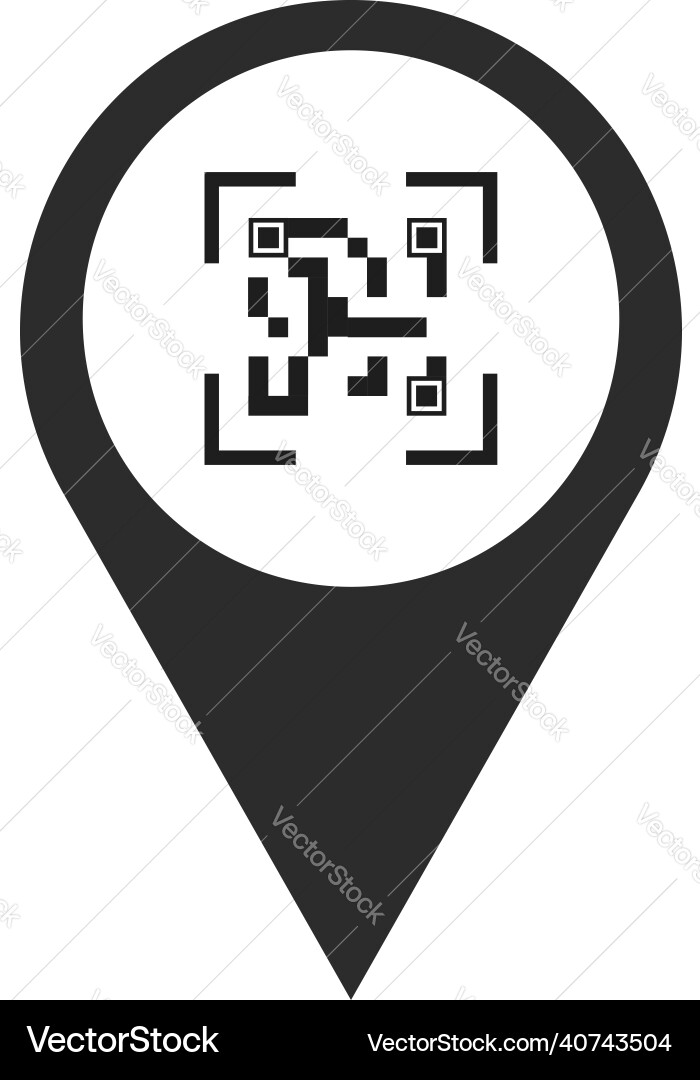 Ein Punkt auf der Karte durch qr-Code Ein Punkt auf der Karte durch qr-Code vektorbild
