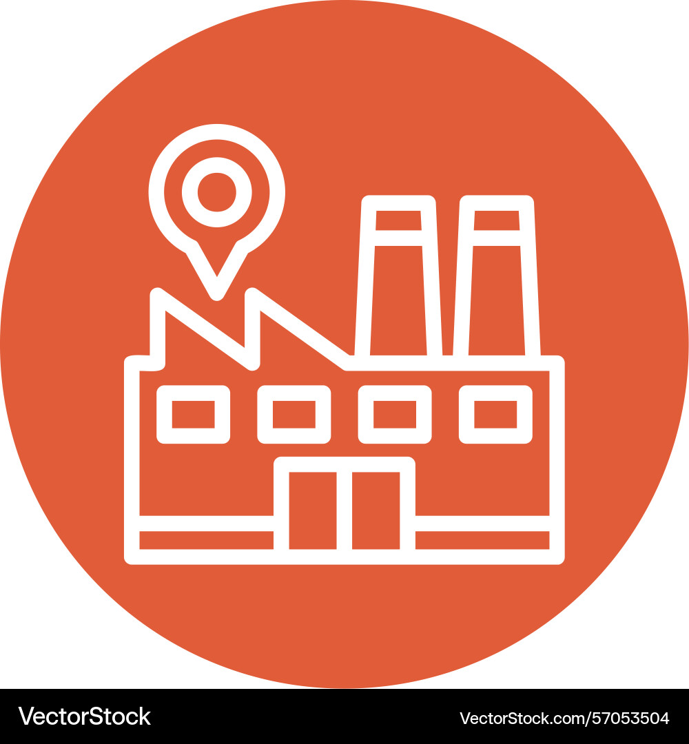 Factory line circle style icon design Vector Image