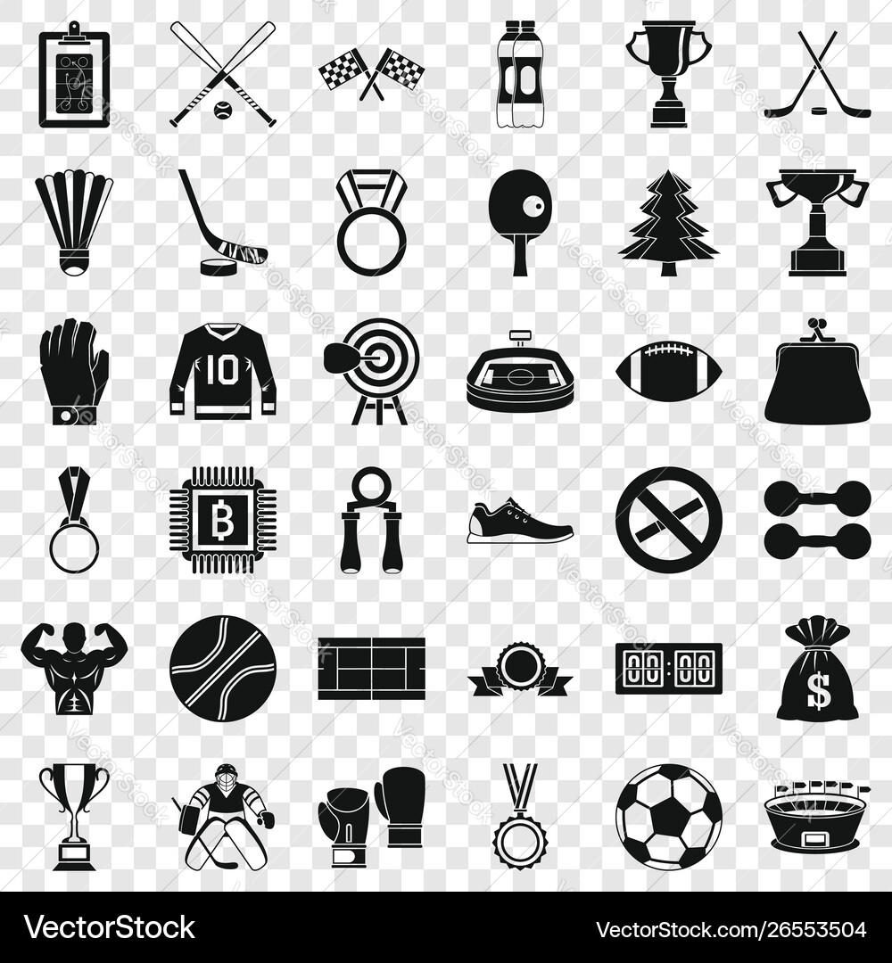 Field icons set simple style Vector Image