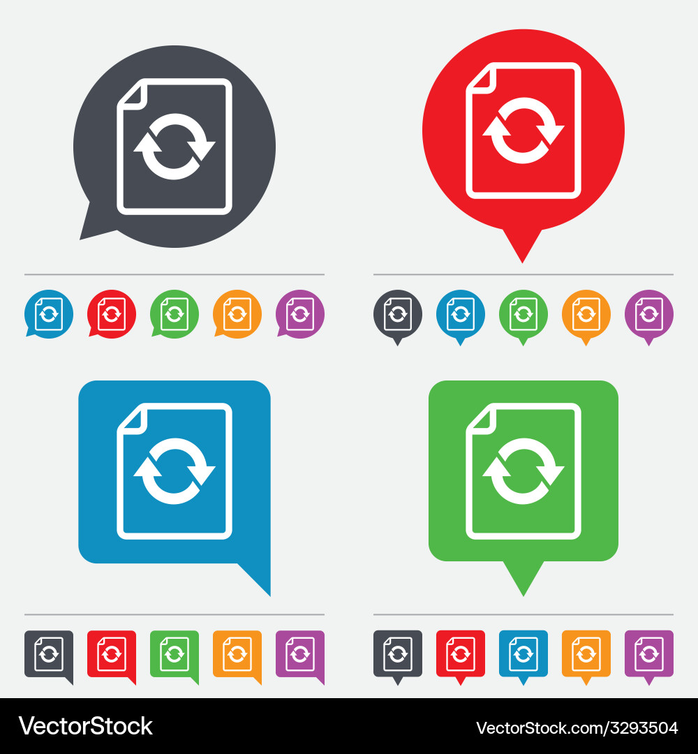 File document refresh icon reload doc symbol Vector Image