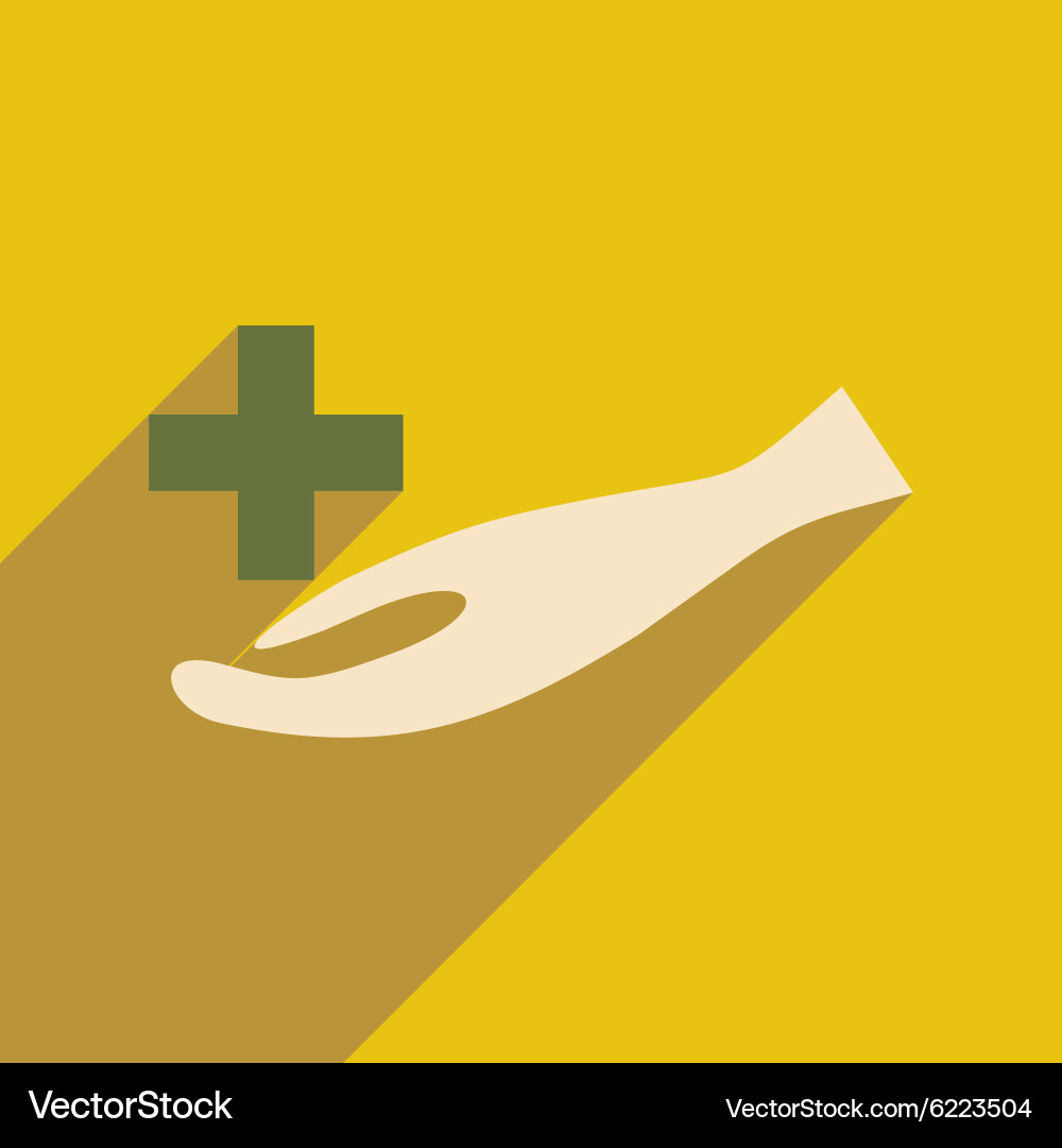 Flat with shadow icon and mobile application vector image