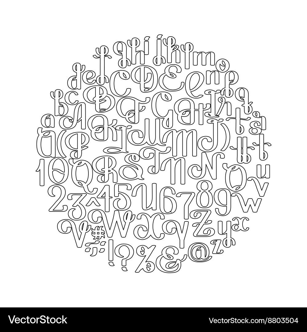 Handwritten calligraphic script vector image