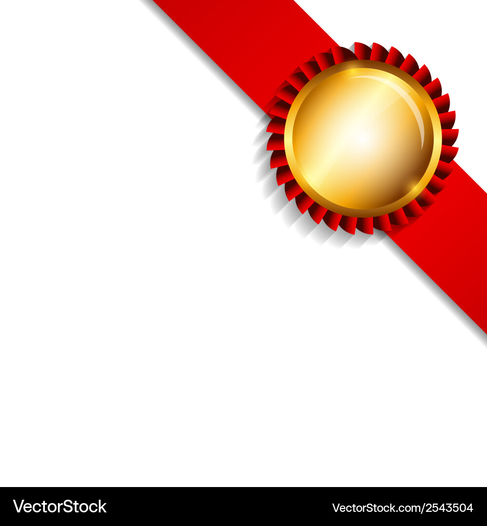 Label with ribbon isolated on white background Vector Image