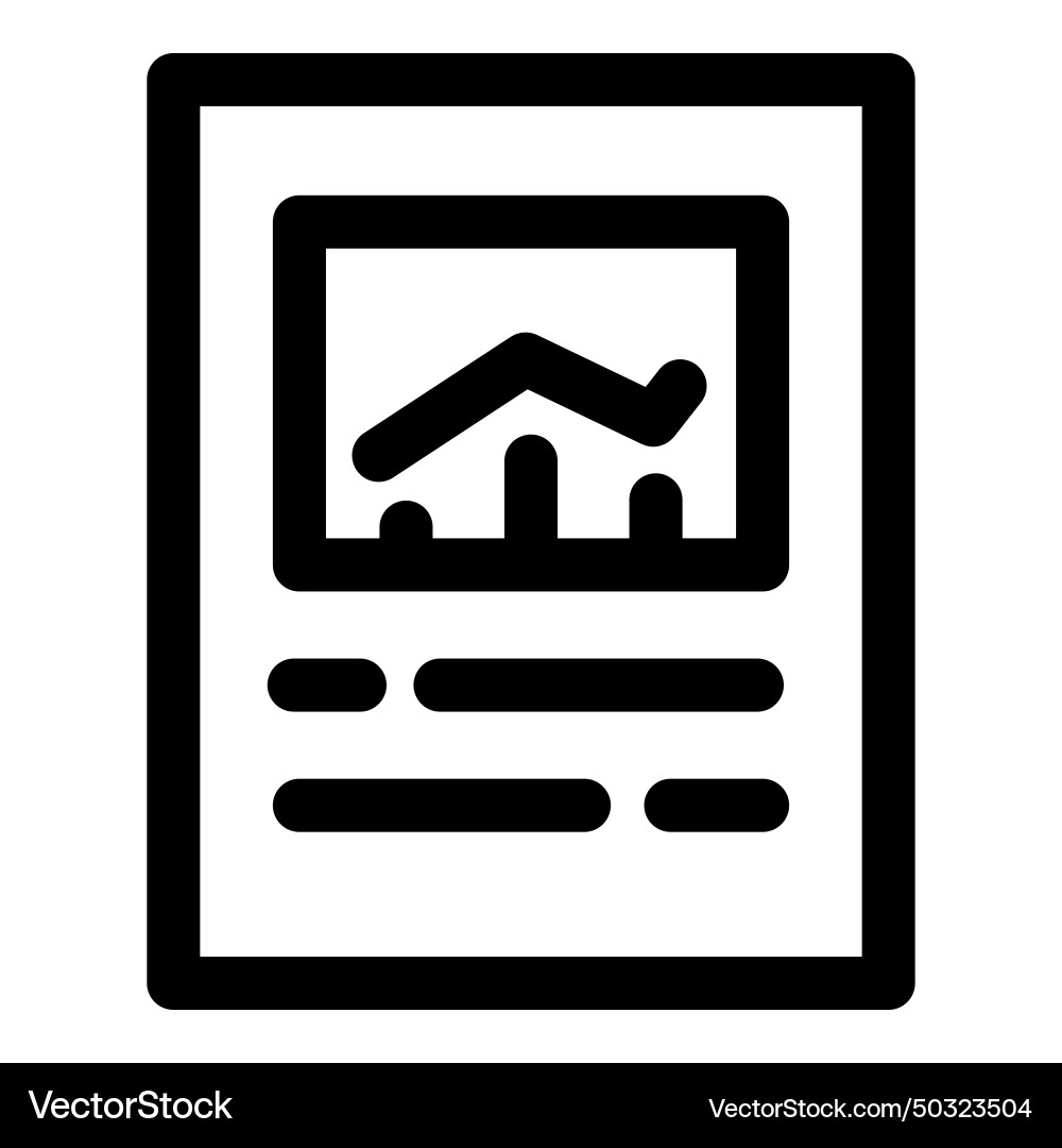 Line graph document flat icon isolated on white Line graph document flat icon isolated on white Vector Image