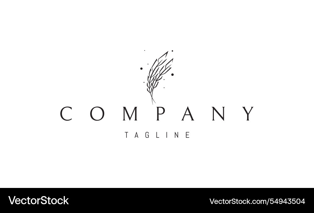 Logo with an abstract image of two wheat Vector Image