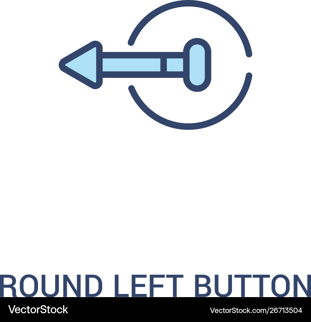 Round left button concept 2 colored icon simple Round left button concept 2 colored icon simple vector image