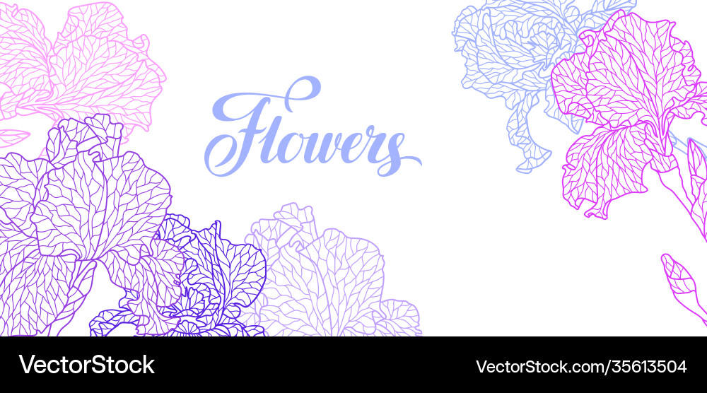 Seamless pattern with violet irises Seamless pattern with violet irises vector image