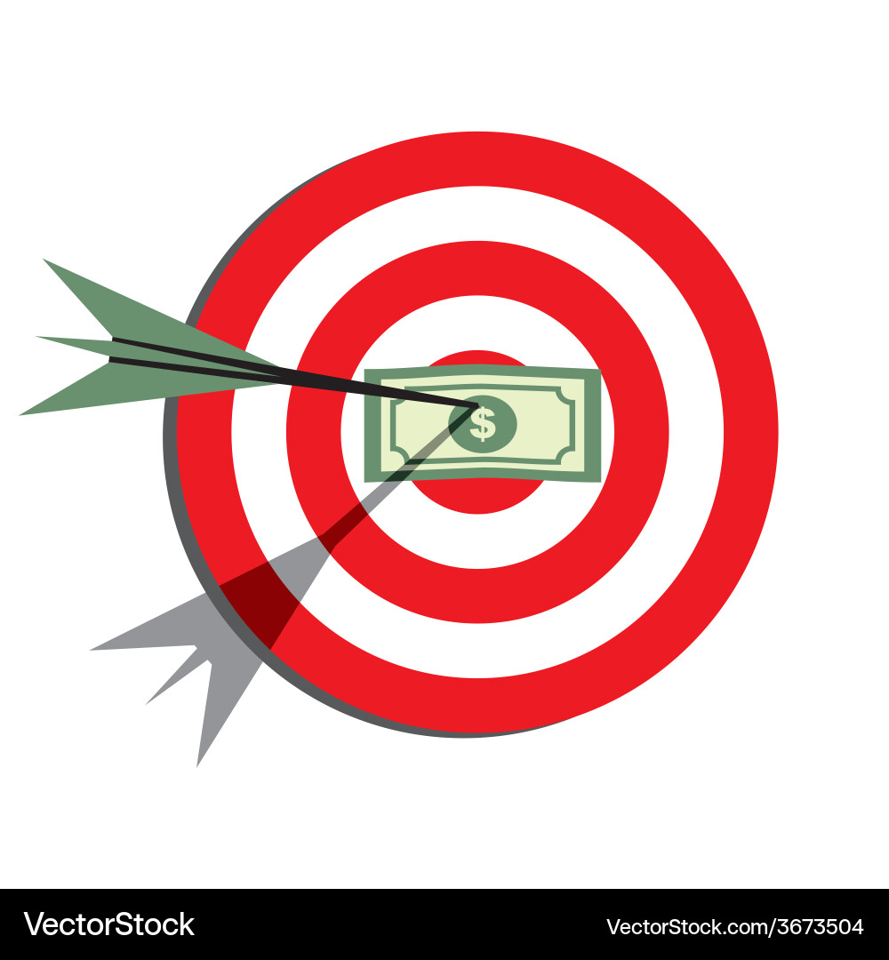 Target flat icon design aim with money – Royalty-Free Vector | VectorStock, image size:1000x1080