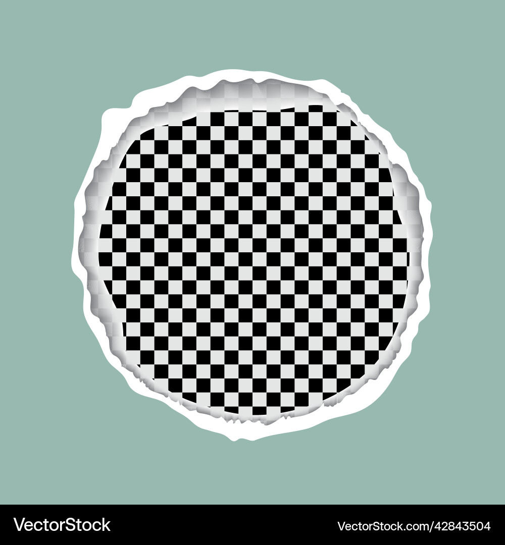 Torn paper round frame for design realistic vector image