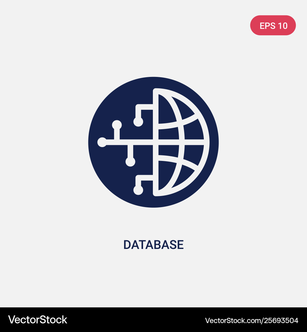 Two color database icon from artificial Two color database icon from artificial vector image
