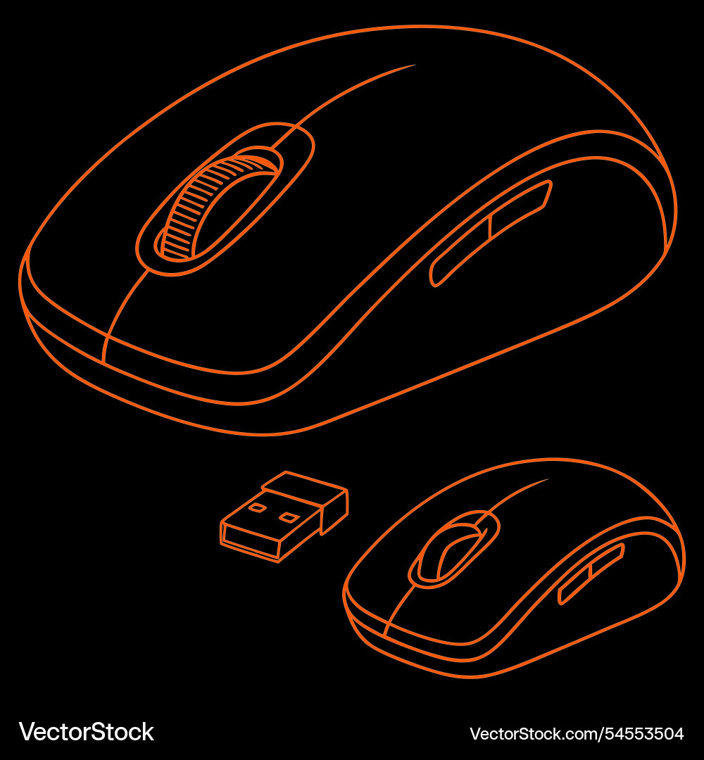Two wireless computer mouse - modern design vector image