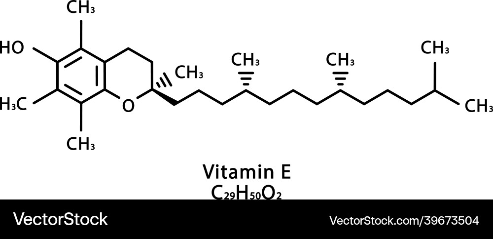 Vitamin e tocotrienol molecular structure Vector Image