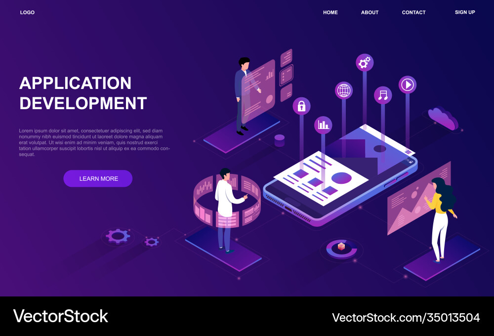 Website mockup application development Website mockup application development vector image