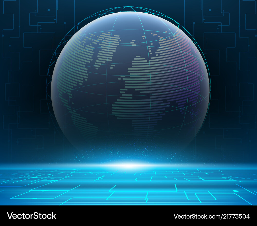 Wireframe global world bigdata information Wireframe global world bigdata information vector image
