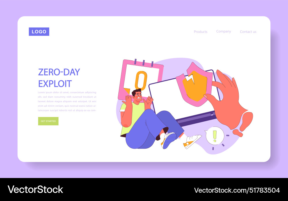Zero-day exploit concept Zero-day exploit concept vector image