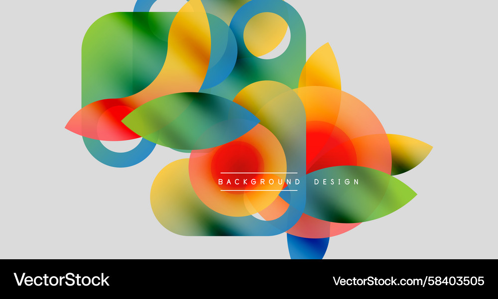 Abstract colorful shapes overlap creating dynamic Vector Image