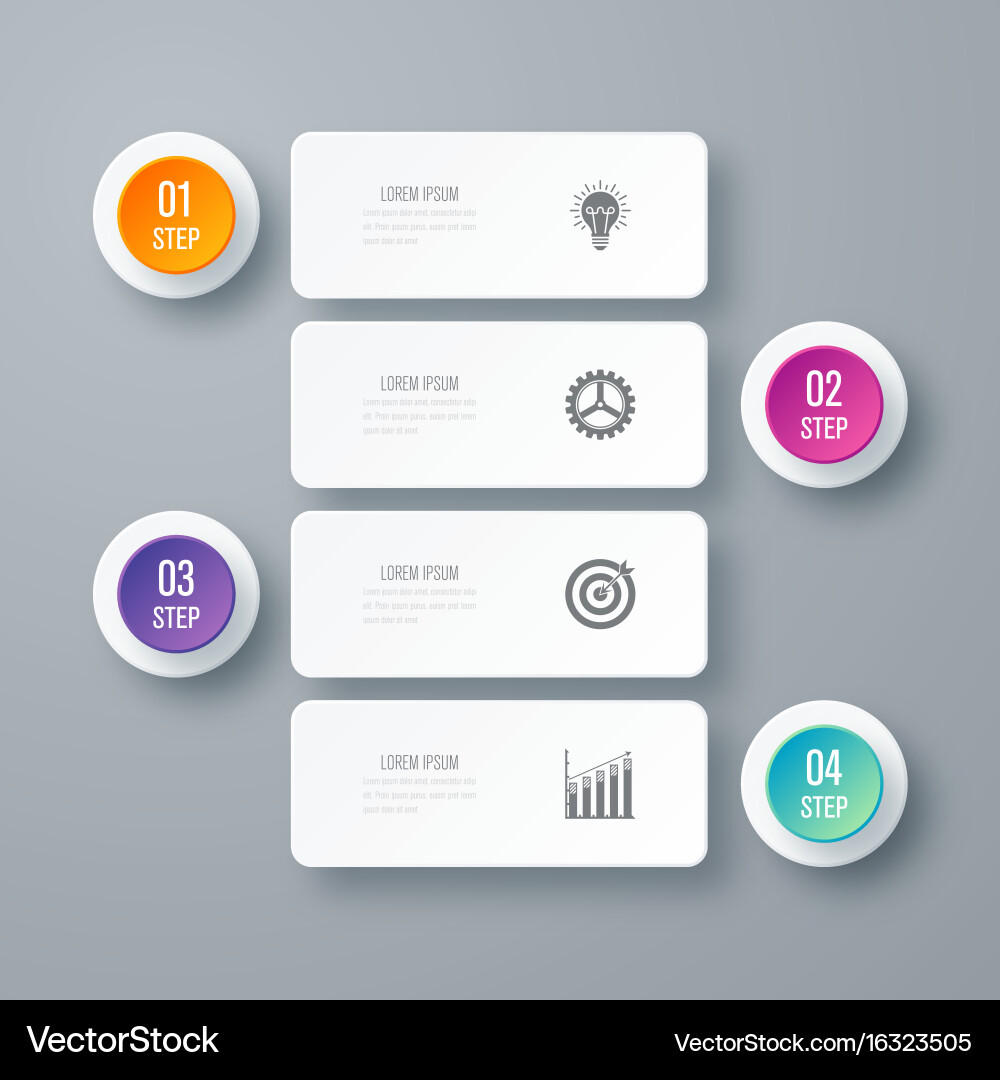 Business Workflow Steps - 4 Square Layout vector image